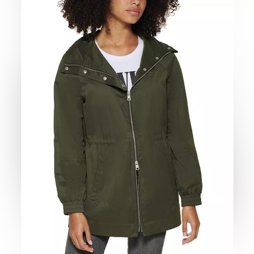 Levi's Olive Green Hooded Utility Jacket Lined Parka Full Zip Medium nwt